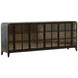 Ariston Black and Natural 4 Glass Door Sideboard