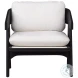 Adelaid Black Wood And Off White Upholstery Occasional Chair