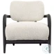 Arcon Black Wood And Ivory Boucle Upholstery Occasional Chair
