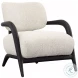 Arcon Black Wood And Ivory Boucle Upholstery Occasional Chair