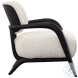 Arcon Black Wood And Ivory Boucle Upholstery Occasional Chair