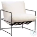 Insk White And Black Iron Occasional Chair