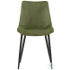 Castel Olive Green Fabric And Black Metal Legs Dining Chair
