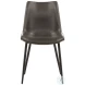 Rufin Dark Grey Upholstery And Black Metal Legs Dining Chair