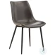 Rufin Dark Grey Upholstery And Black Metal Legs Dining Chair