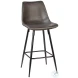 Rufin Dark Grey Upholstery And Black Metal Legs Counter Height Stool