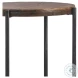 Casori Antique Medium Brown Wood And Black Iron Legs Side Table