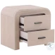 Portlan Bleach Natural And Black Handles Nightstand