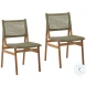 Francisc Green And Natural Outdoor Dining Chair Set of 2