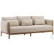 Milburn Beige Performance Fabric And Natural Outdoor Sofa