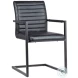 Failo Black Leather And Antique Black Metal Dining Chair