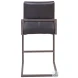 Failo Black Leather And Antique Black Metal Counter Height Stool