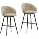 Ayla Sand Upholstered Swivel Bar Stool Set of 2