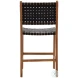 Dal Antique Black Leather And Natural Wood Counter Height Stool