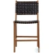Dal Antique Black Leather And Natural Wood Counter Height Stool