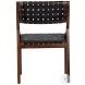 Camil Black Leather And Dark Brown Wood Dining Chair