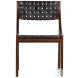 Camil Black Leather And Dark Brown Wood Dining Chair