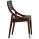 Camil Black Leather And Dark Brown Wood Dining Chair
