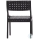 Camil Black Leather Dining Chair