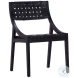 Camil Black Leather Dining Chair