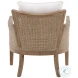 Lil Natural Wood And Rattan And Off White Fabric Occasional Chair