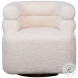 Jol Cream Fur Seating Swivel Chair