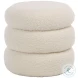 Jol Ivory Fur Seating Ottoman