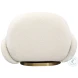 Kas Ivory Boucle Upholstery And Brushed Brass Swivel Chair