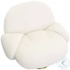 Kas Ivory Boucle Upholstery And Brushed Brass Swivel Chair