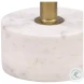 Rachae White And Antique Brass End Table