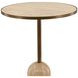 Idrina Natural and Antique Brass 28" Round Marble Top Bistro Table