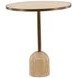 Idrina Natural and Antique Brass 28" Round Marble Top Bistro Table