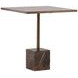 Kasen Brown and Green 28" Square Marble Top Bistro Table