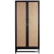 Royett Antique Black And Natural Rattan Door Panels Cabinet