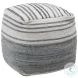 Meir Denim Blue And White Pouf