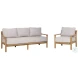 Lex Fairfax Taupe And Natural Teak Outdoor Living Room Set