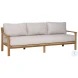 Lex Fairfax Taupe Performance Fabric And Natural Teak Outdoor Sofa