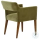 Hue Olive Green Fabric And Brown Wood Dining Chair