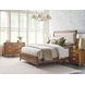 Affinity Cherry California King Upholstered Panel Bed with Nailhead Trim