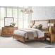 Affinity Cherry California King Upholstered Panel Bed with Nailhead Trim