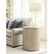 Hidden Treasures Light Stain Round Quartz Top End Table