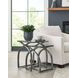 Hidden Treasures Vault Gray Square Glass Top End Table