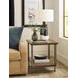 Ingrid Brown and Gray Rectangular Glass Top End Table