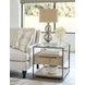 Jive Light Stain Square Glass Top End Table
