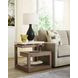 Nash Light Stain Square Travertine Top End Table