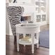 Structures White Round Glass Top End Table