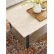 Topaz-Hamilton Topaz Beige and Black Rectangular Travertine Top Cocktail Table