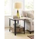 Topaz-Hamilton Topaz Beige and Black Square Travertine Top End Table