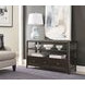 Whitaker Distressed Dark Stain Rectangular Glass Top Sofa Table