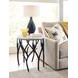 Willow Beige and Black Round Travertine Top End Table